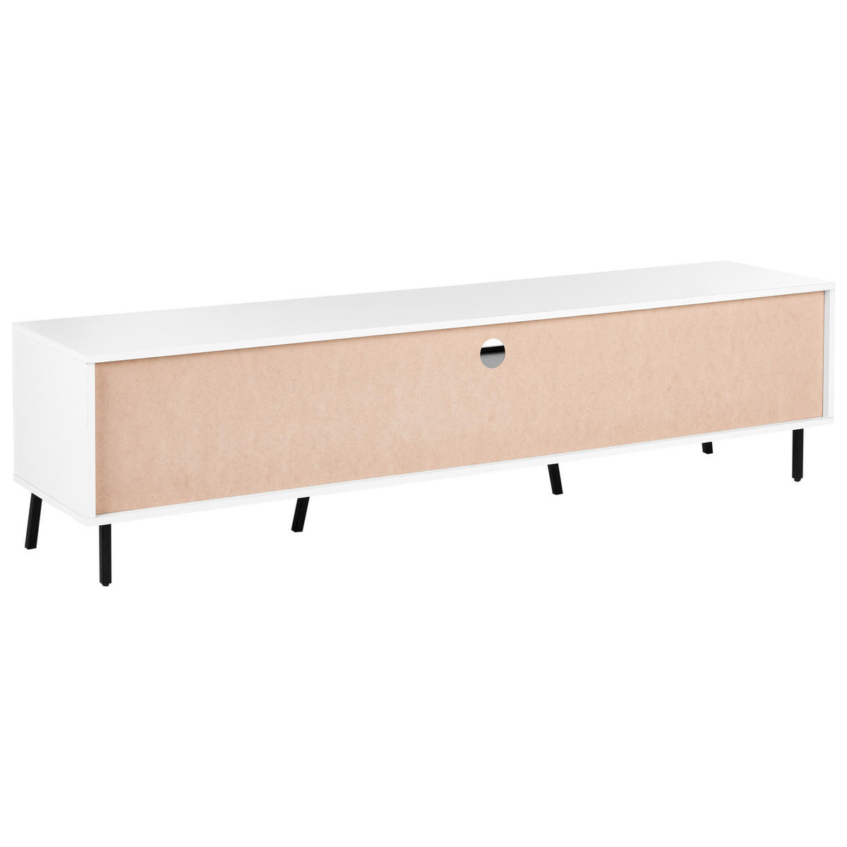 TV-MÖBEL Weiß Blackpool - Schwarz/Weiß, Holzwerkstoff (177/46/40cm) - Beliani
