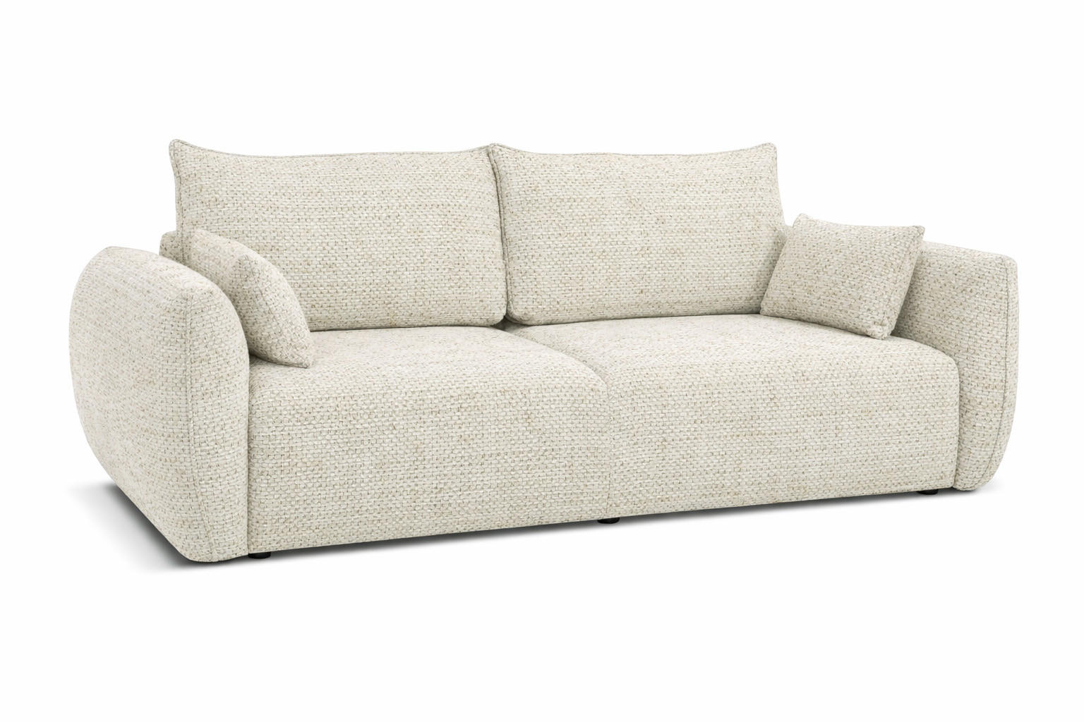 SOFA Mit Schlaffunktion Und Bettkasten, Chenille-Stoff Artico, Nata, Zephira - Beige, Holz (238/87/102cm) - Kaiser Möbel