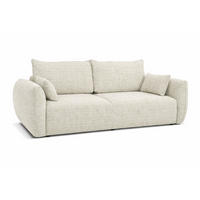 SOFA Mit Schlaffunktion Und Bettkasten, Chenille-Stoff Artico, Nata, Zephira - Beige, Holz (238/87/102cm) - Kaiser Möbel