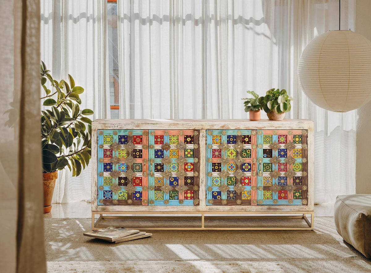 SIDEBOARD aus Mangoholz - Perlmutt, Holz (40/90/180cm) - Giner y Colomer