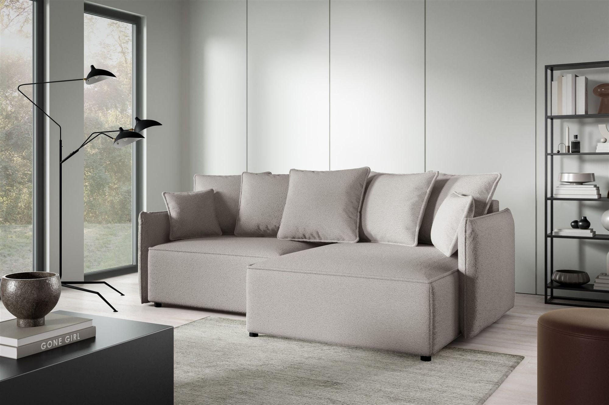 ECKSOFA Minea Mit Schlaffunktion - Beige, Holzwerkstoff/Textil (221/153cm) - Fun Möbel