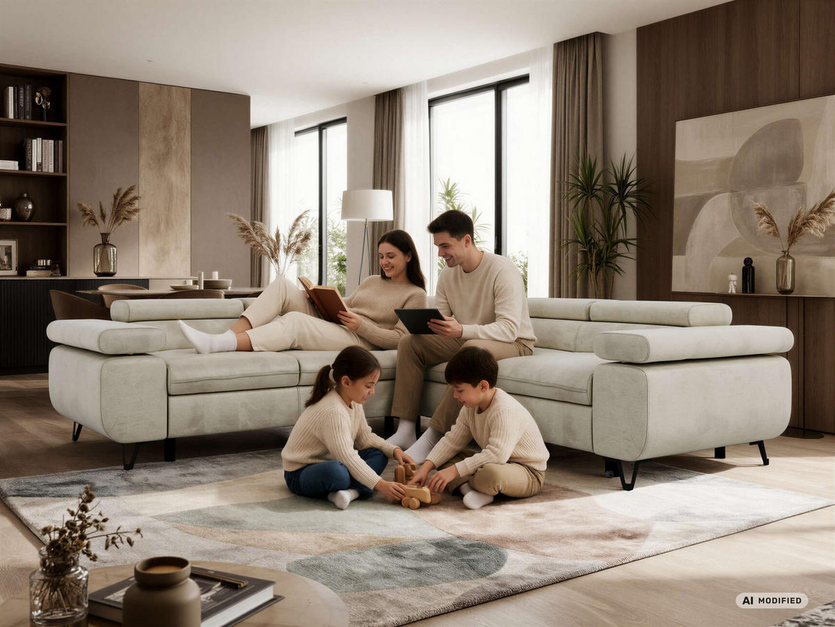 ECKSOFA QUADRO L - Anthrazit Velvet - Links Seite - Anthrazit/Schwarz, Textil/Metall (269/269cm) - MKS