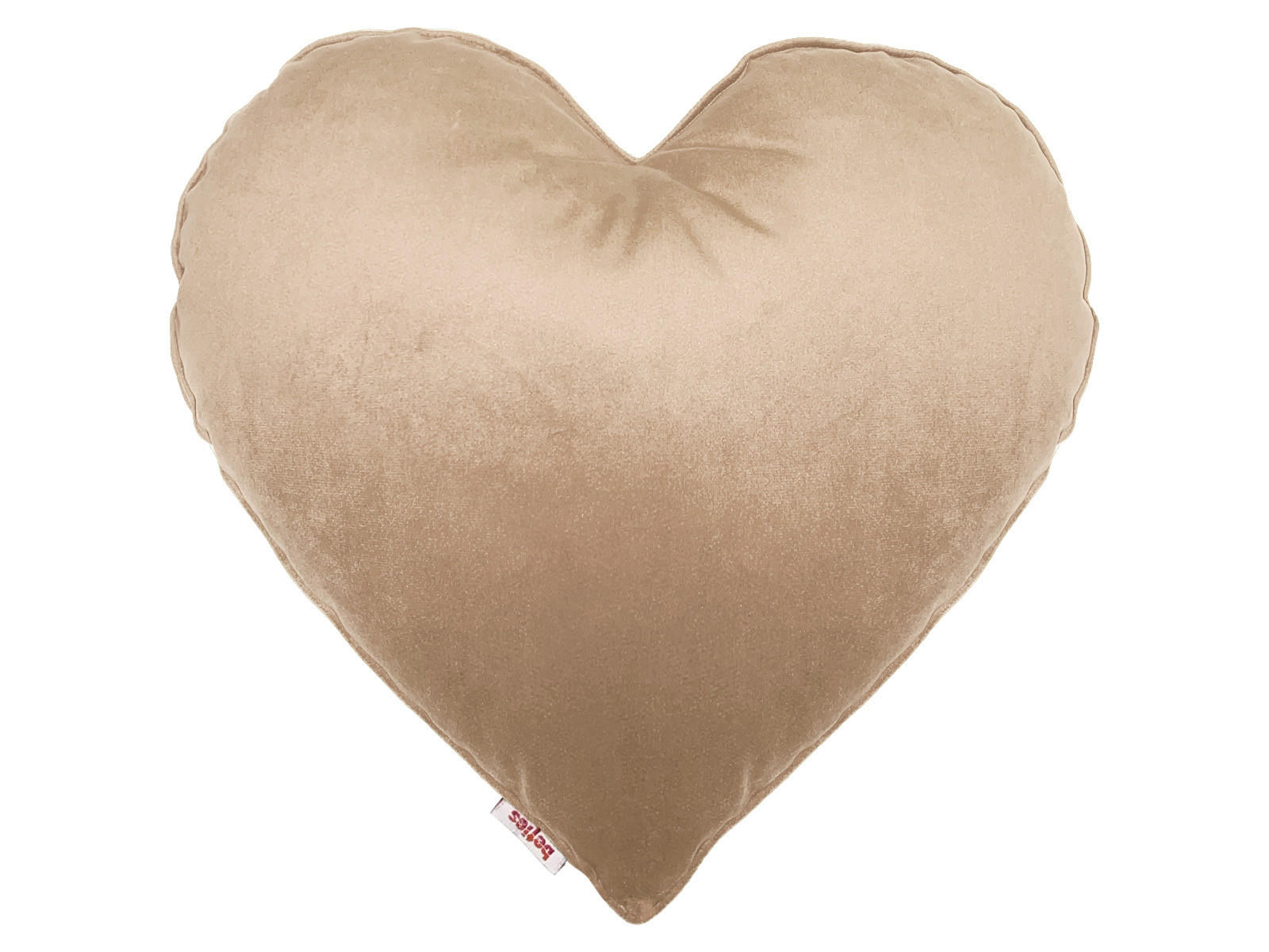HERZKISSEN Samt&Sonders braun-beige 35x32 cm - Beige, Textil (34/32cm) - beties Heimtextil