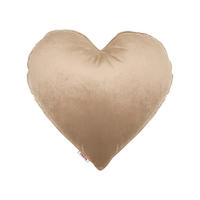 HERZKISSEN Samt&Sonders braun-beige 35x32 cm - Beige, Textil (34/32cm) - beties Heimtextil