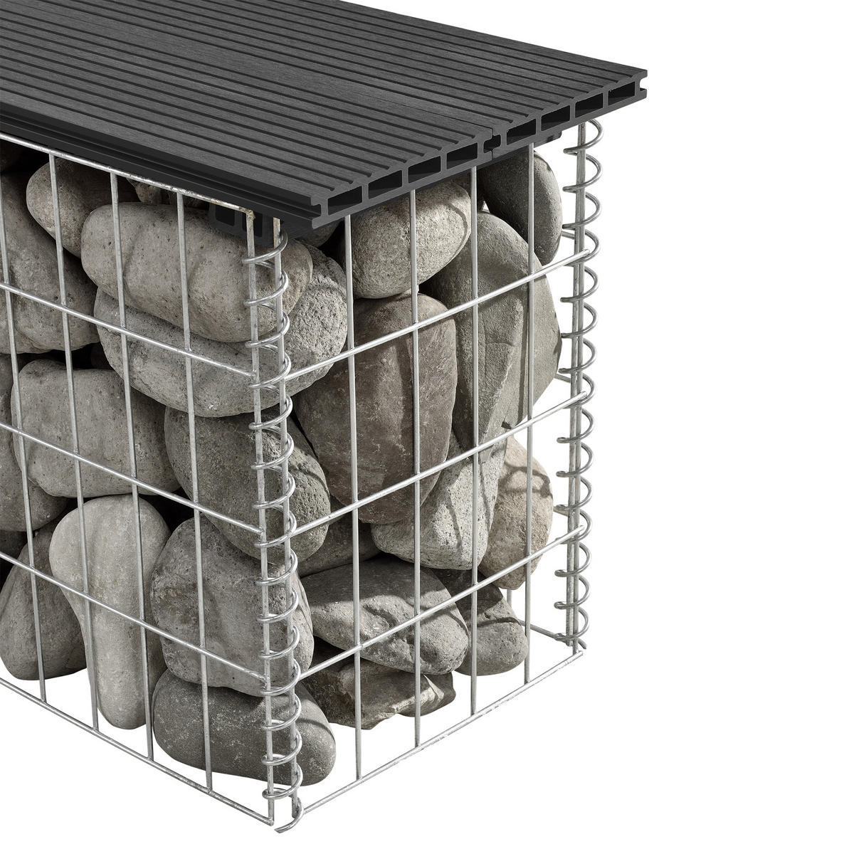 GABIONENBANK - Schwarz, Kunststoff (100/45/30cm) - pro.tec