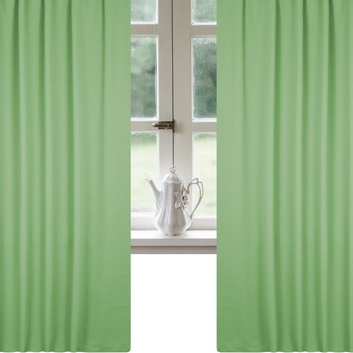 VERDUNKELUNGSVORHANG Kräuselband 140/245 cm Grün - Grün, Textil (140/245cm) - TiborTex