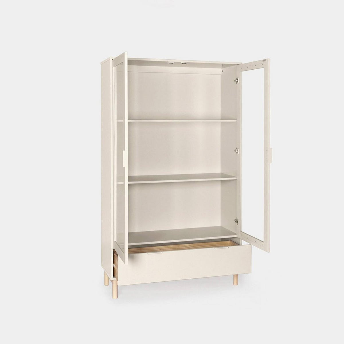 VITRINENSCHRANK DOPPELTER Elian Weiß 100 cm x 170 cm - Weiß, Holzwerkstoff (100/170/39cm) - Klast Home