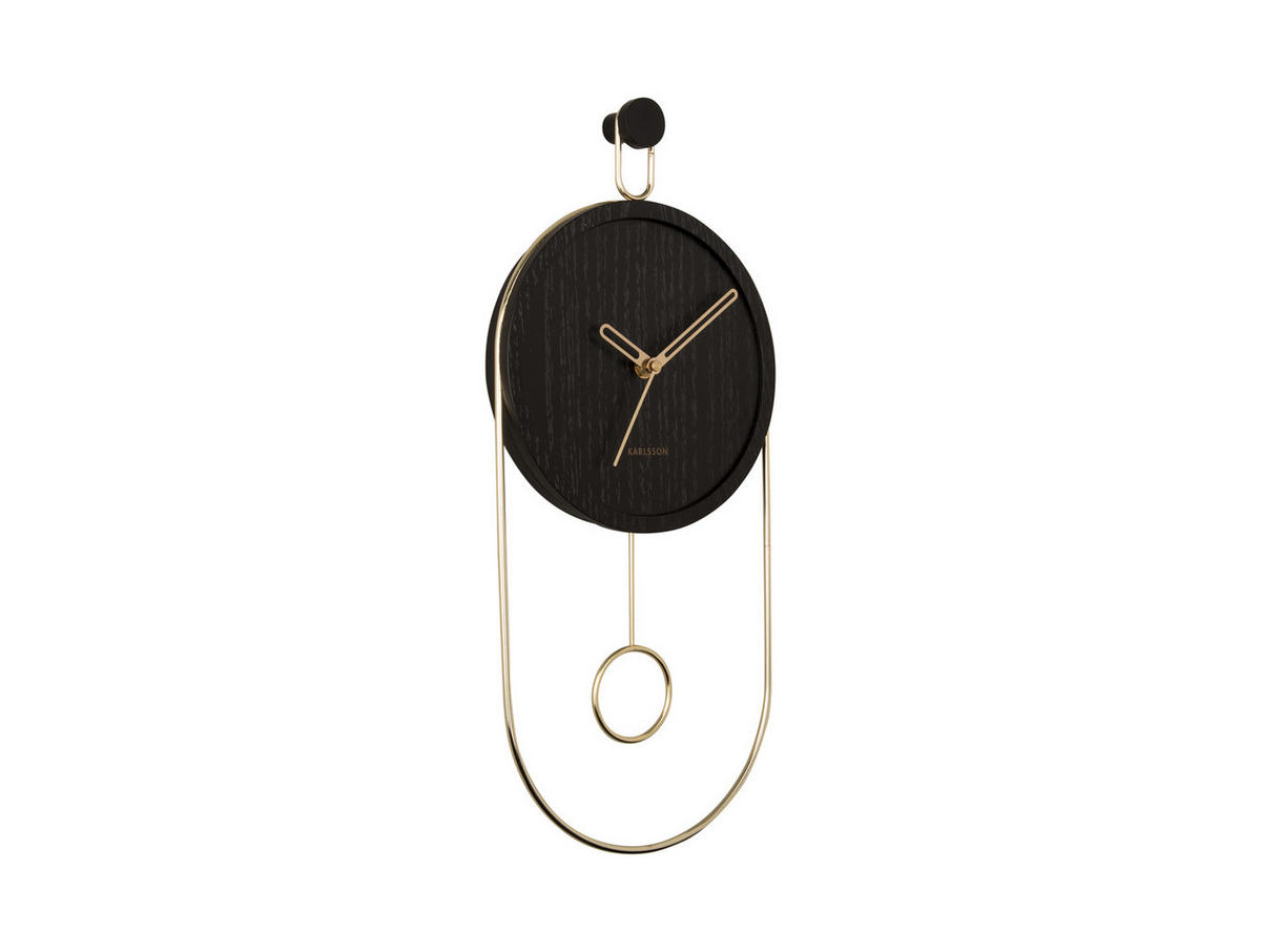 WANDUHR Swing Ø 20 cm - Schwarz, Holzwerkstoff (20/46/4cm) - Karlsson