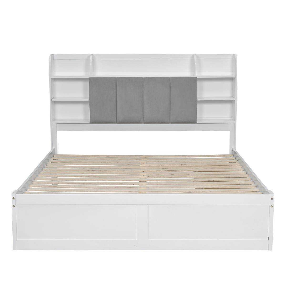 DOPPELBETT 160x200 mit Schubladen in Weiß - Weiß, Holz (160/200cm) - KOMHTOM