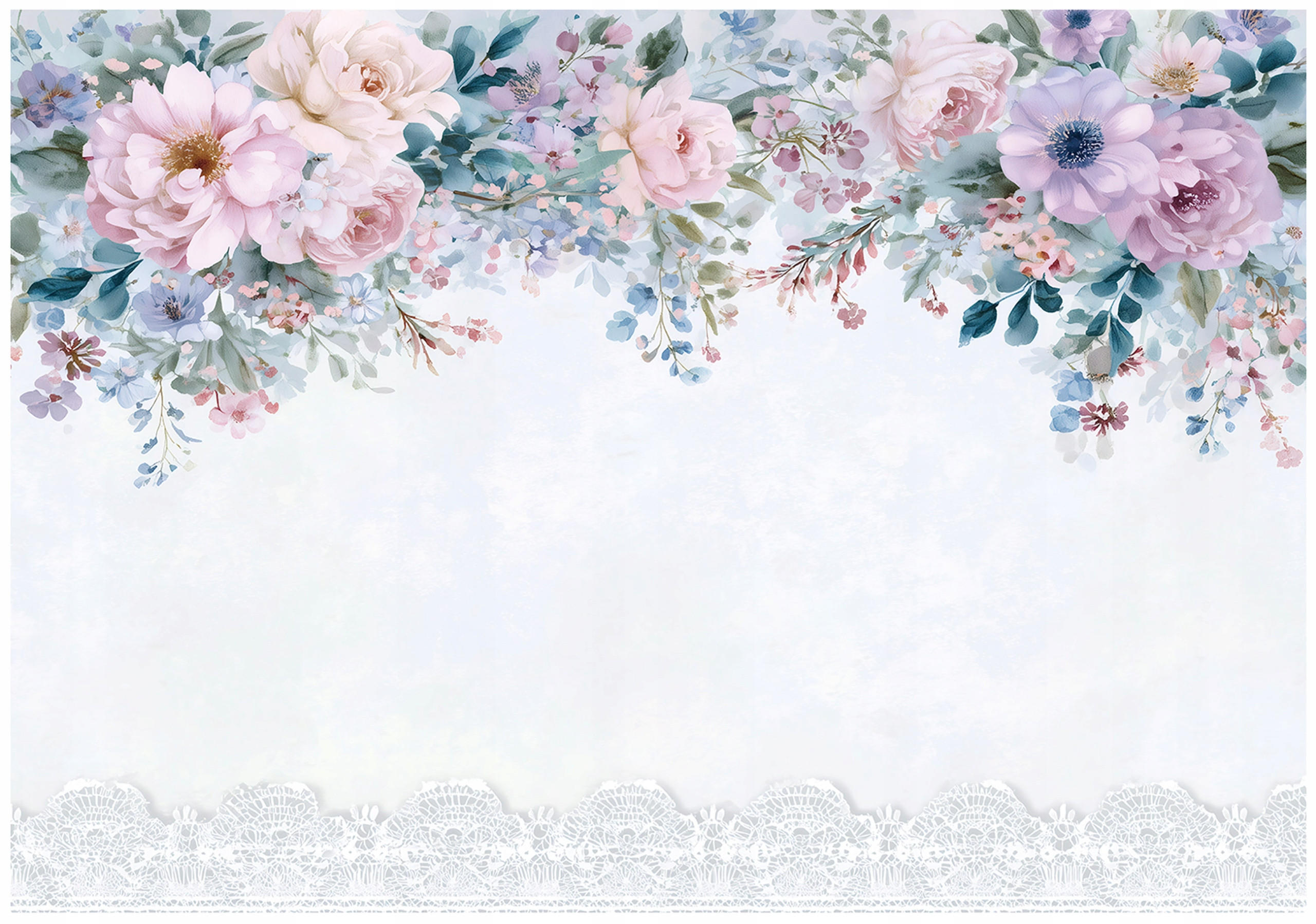 FOTOTAPETE Blumen Hängend Blau 250x175 cm - Multicolor, Papier (250/175cm) - Wallarena