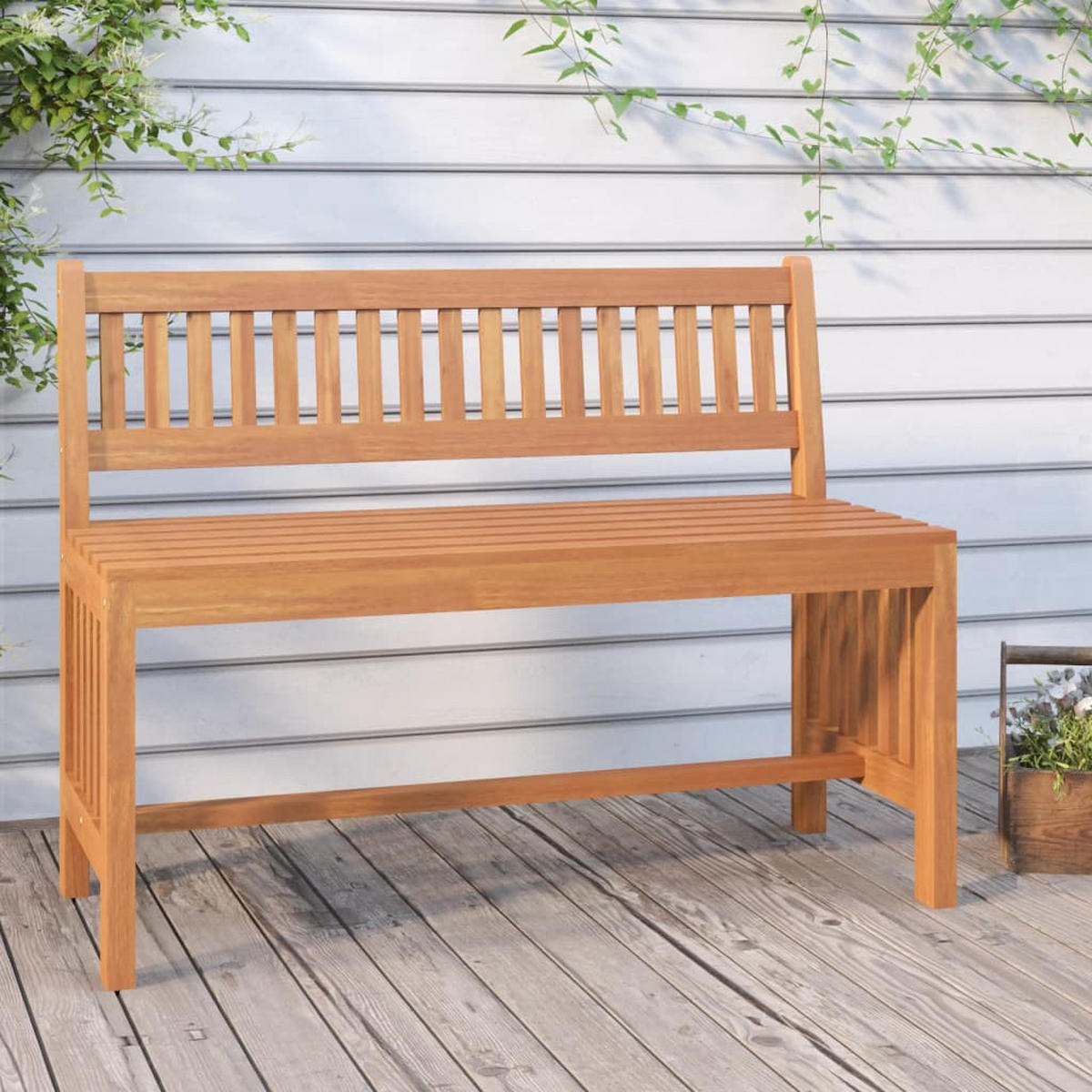 GARTENBANK 110 cm Massivholz Eukalyptus - Braun, Holz (45/77/110cm) - furnicato