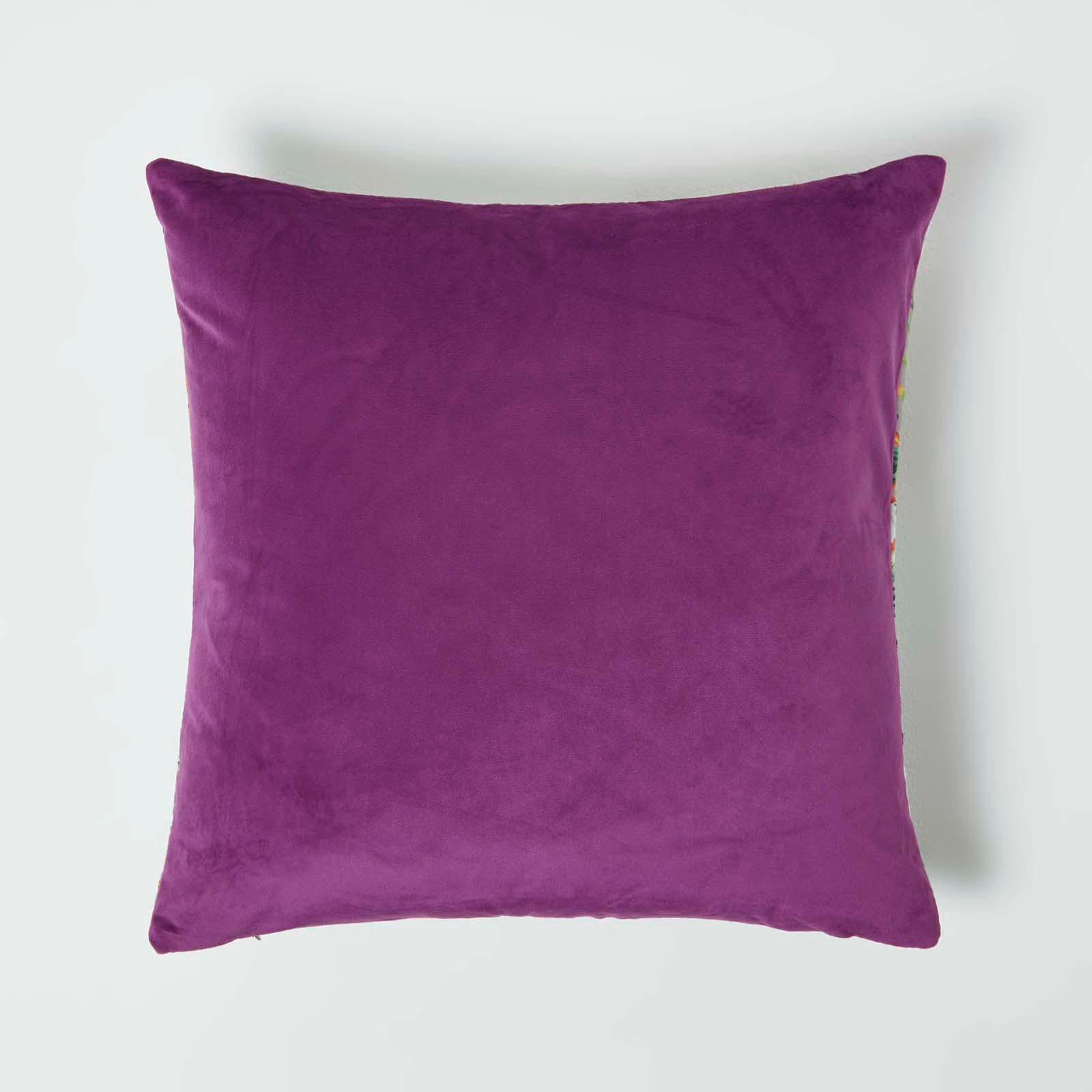 KISSENHÜLLE Botanical Garden – Samt violett 46/46 cm - Violett, Textil (46/46cm) - Homescapes