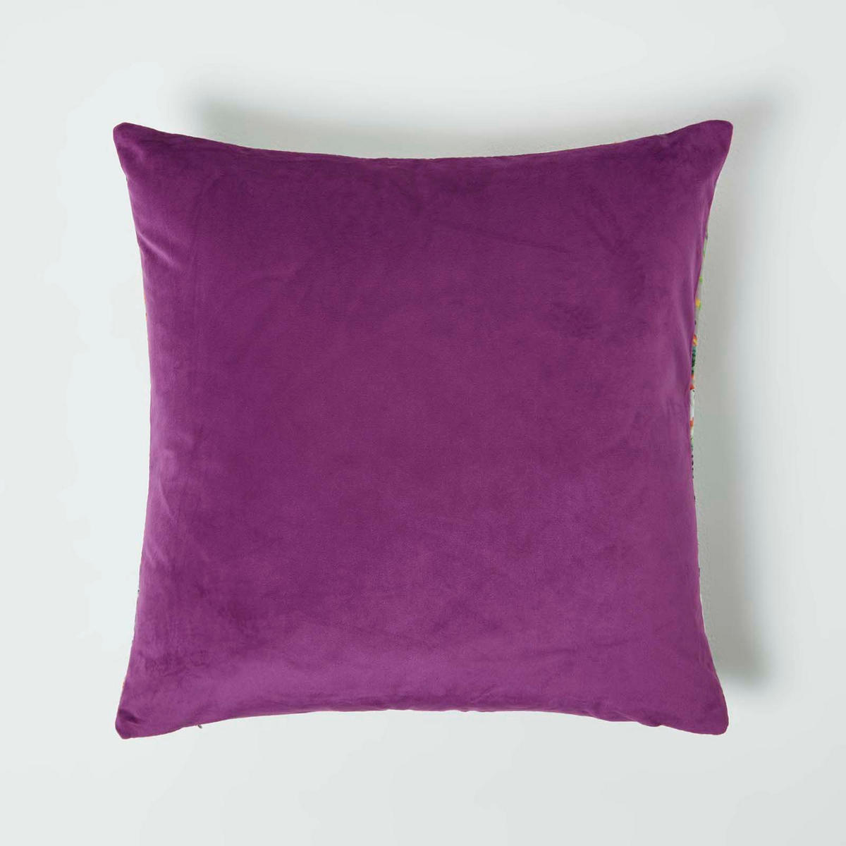 KISSENHÜLLE Botanical Garden – Samt violett 46/46 cm - Violett, Textil (46/46cm) - Homescapes