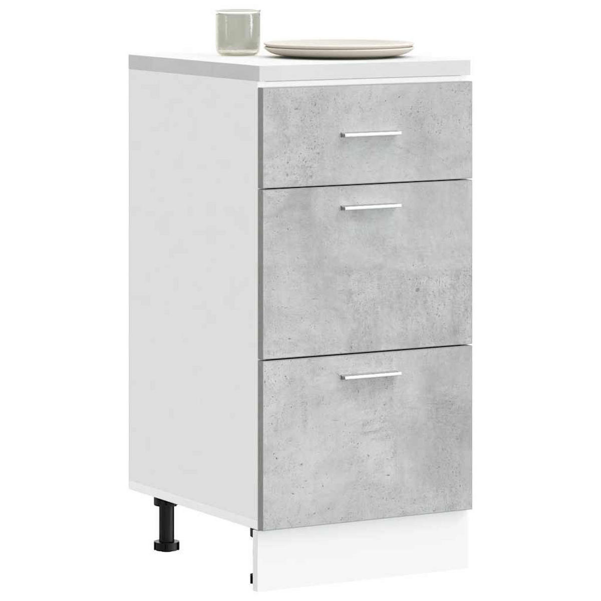 UNTERSCHRANK Lyon Betongrau 40/46/81,5 Cm Holzwerkstoff - Grau, Holzwerkstoff (46/81.5/40cm) - vidaXL