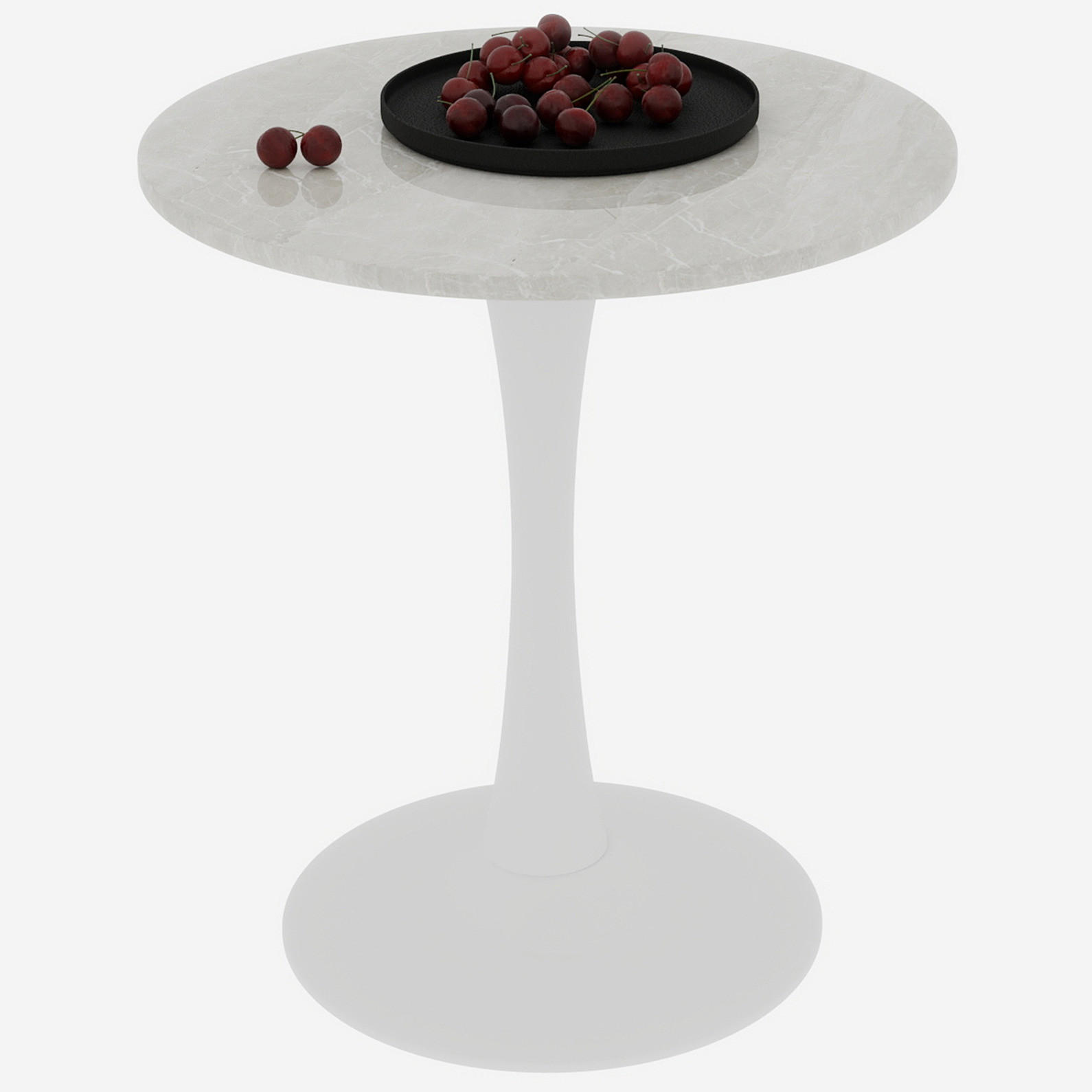Modfu ODKLÁDACÍ stolek z umělého mramoru 70x70x72 cm bílý kulatý v minimalistickém stylu pro více využití