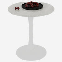 COUCHTISCH 70,1 cm, vielseitig einsetzbar mit runder Tischplatte in Marmoroptik, Weiß - Weiß, Stein (70/70/72cm) - Modfu