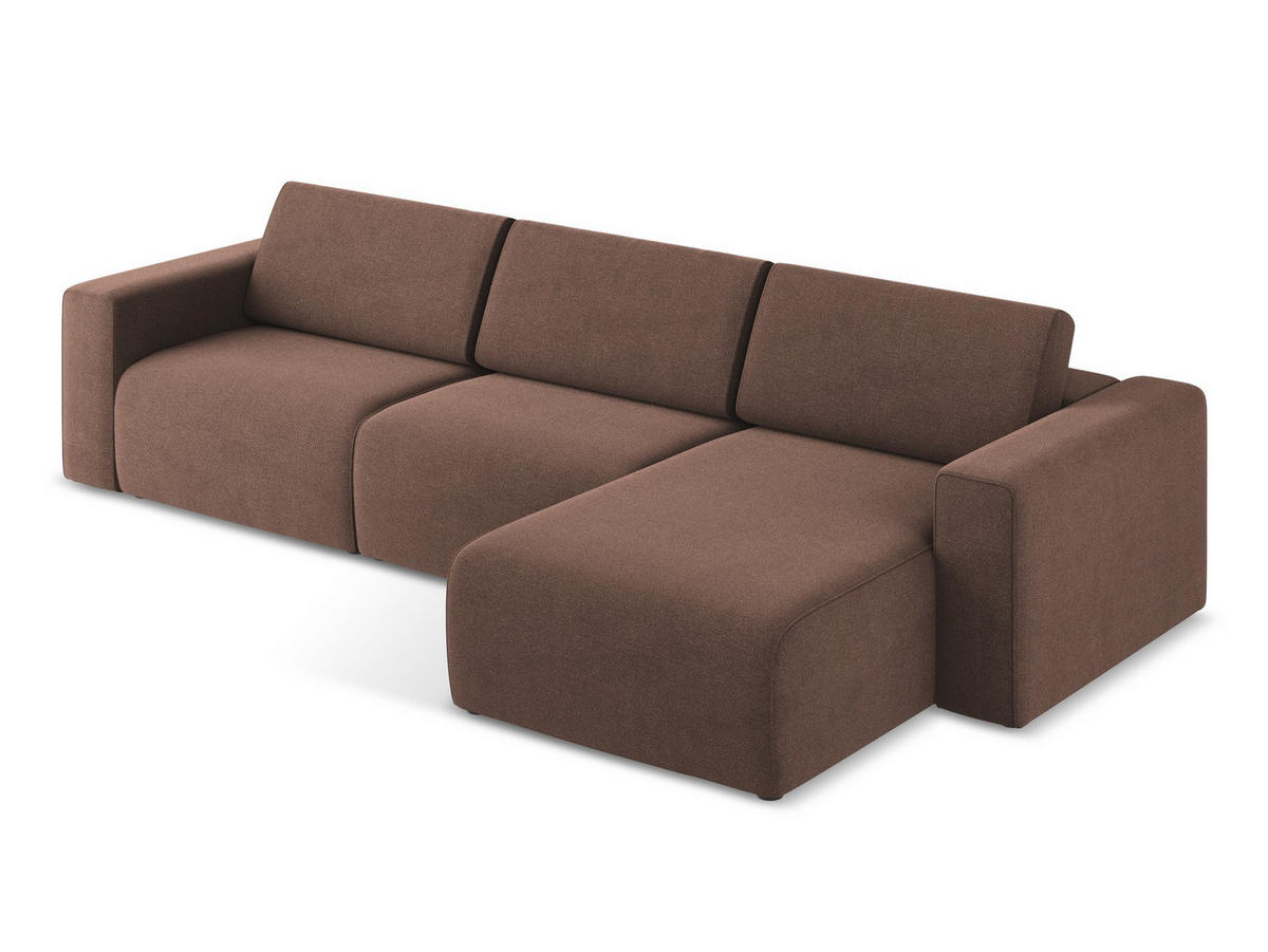 ECKSOFA Links Strukturstoff Stoff Pink - Pink/Hellrosa, Kunststoff/Textil (314/167cm) - Makamii