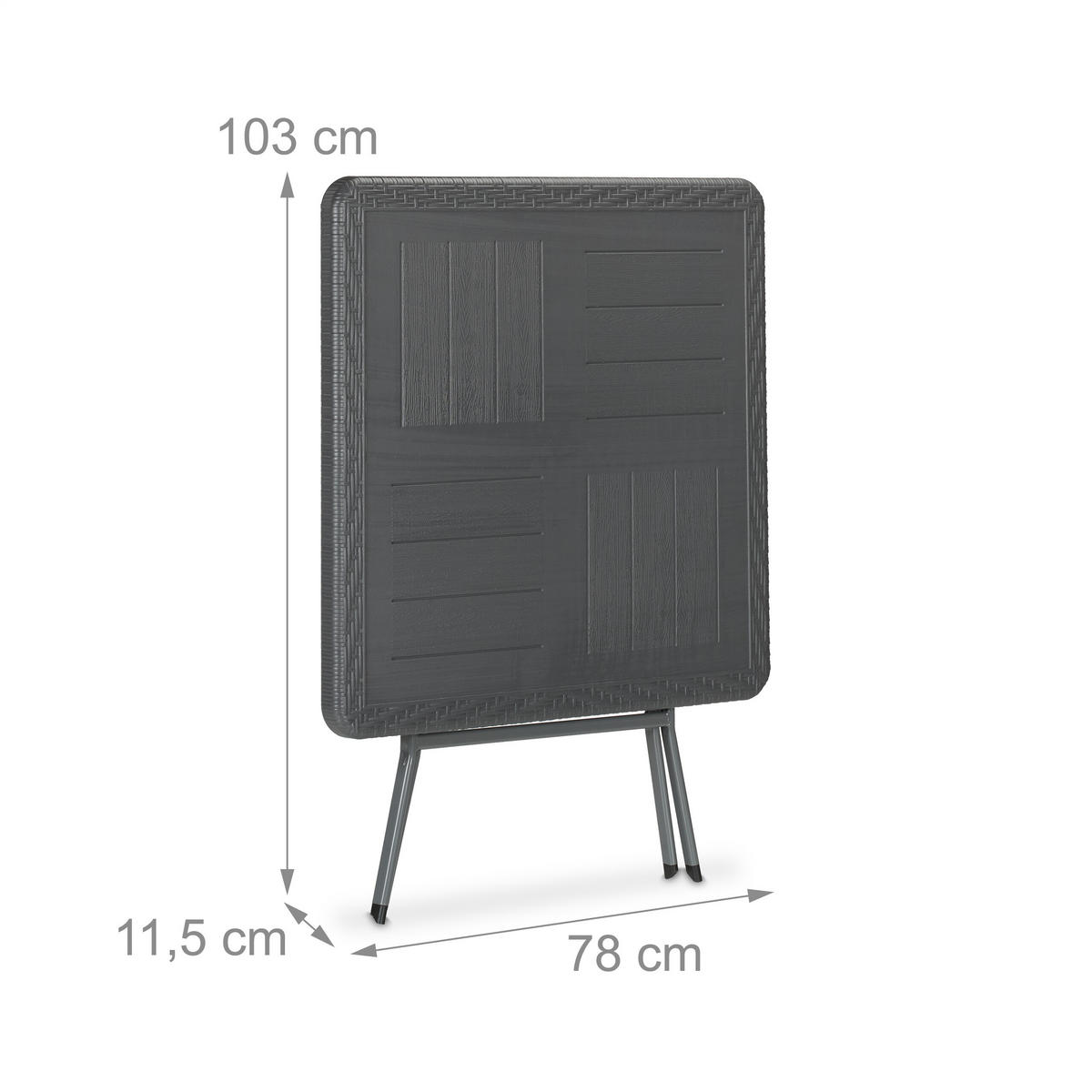 GARTENTISCH - Grau, Kunststoff/Metall (78/78/74cm) - Relaxdays