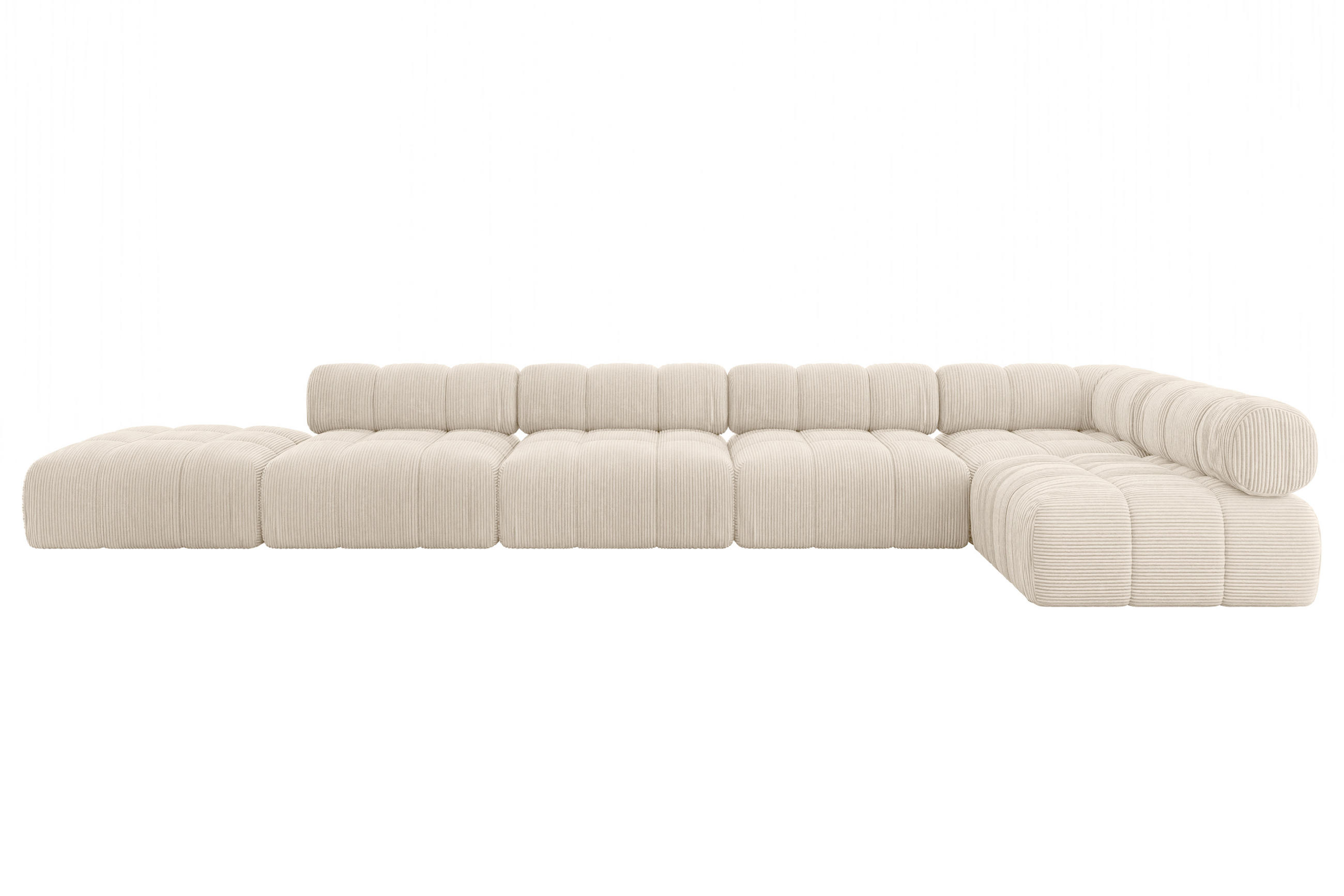 ECKSOFA modulares Sofa Favio-L3 - 475x190x70 cm Beige Cord - Beige, Holzwerkstoff/Textil (475/190cm) - ALTDECOR