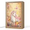 NACHTTISCHLAMPE Einhorn - Blumen - Schmetterling - Rosa 20x30 cm - Beige, Holzwerkstoff (8/20/30cm)