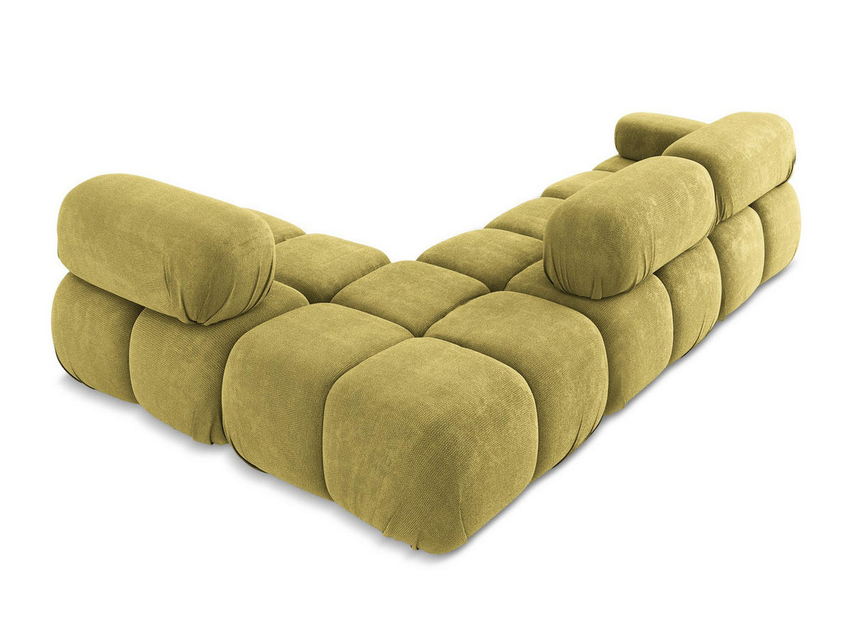 ECKSOFA Rechts Chenille Stoff Grün - Limette/Schwarz, Kunststoff/Textil (285/190cm) - Makamii