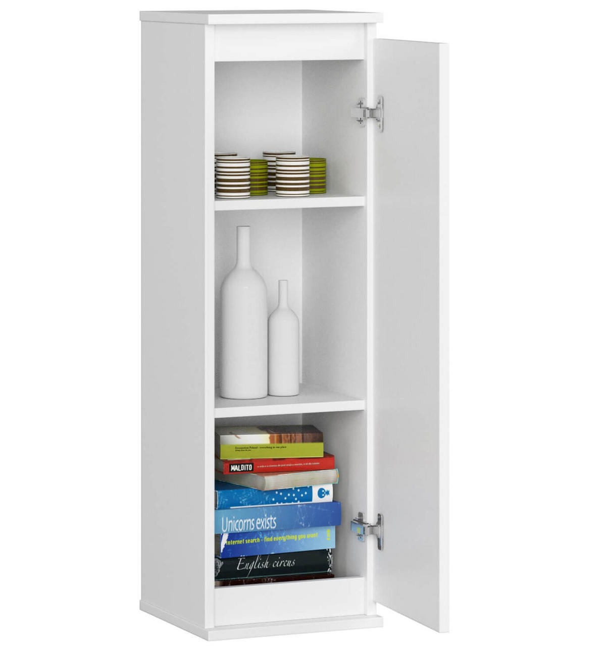 WANDSCHRANK Weiß 30x30x99 cm - Weiß, Holzwerkstoff (30/99/30cm) - Akord