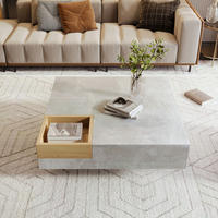 COUCHTISCH aus Spanplatte 72x72x30 cm in Grau mit Aufbewahrungsbox - Grau, Holzwerkstoff (72/72/30cm) - Modfu