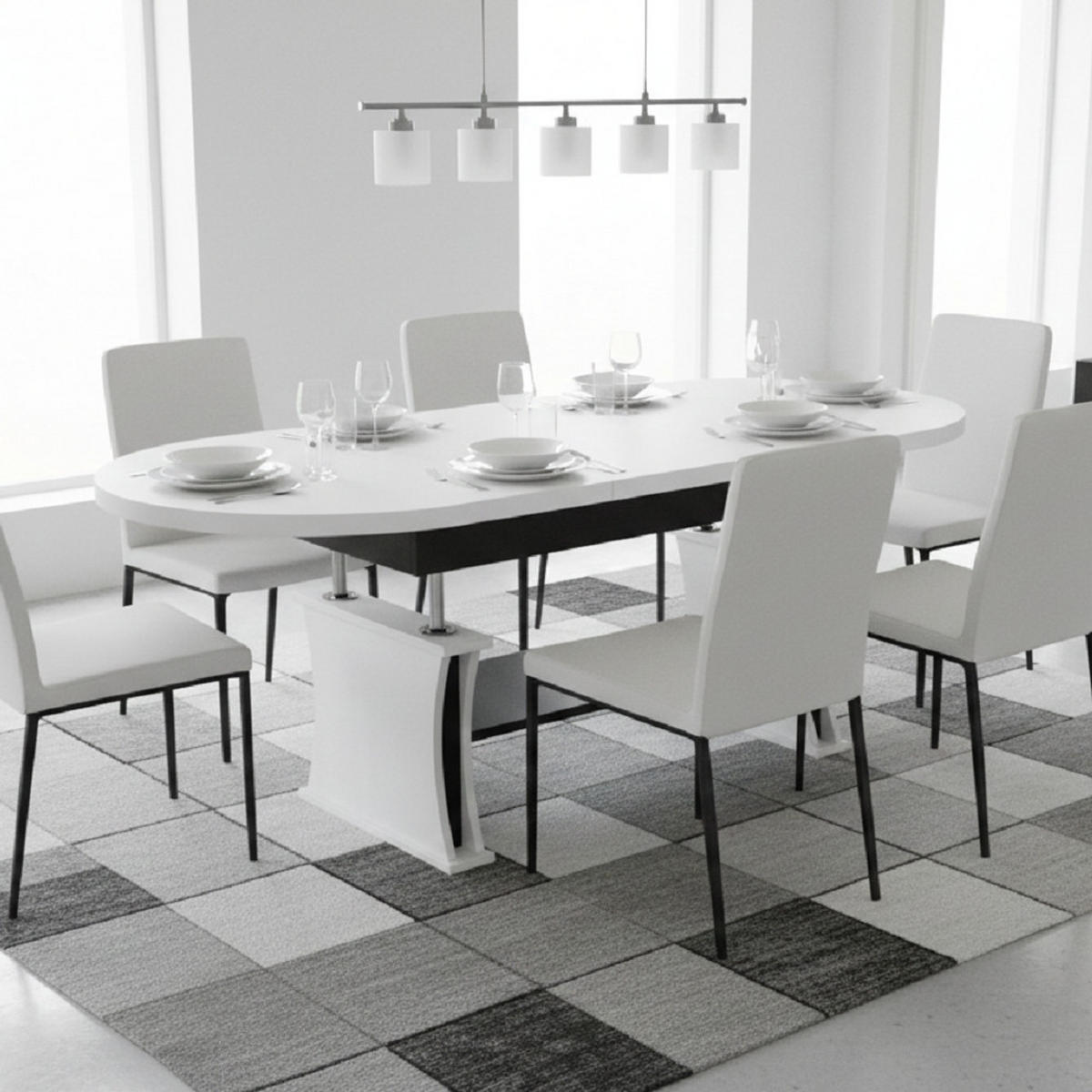 COUCHTISCH oval ausziehbar höhenverstellbar Ablage 130/80/60 cm - Schwarz/Weiß, Holzwerkstoff (80/130/60cm) - designimpex