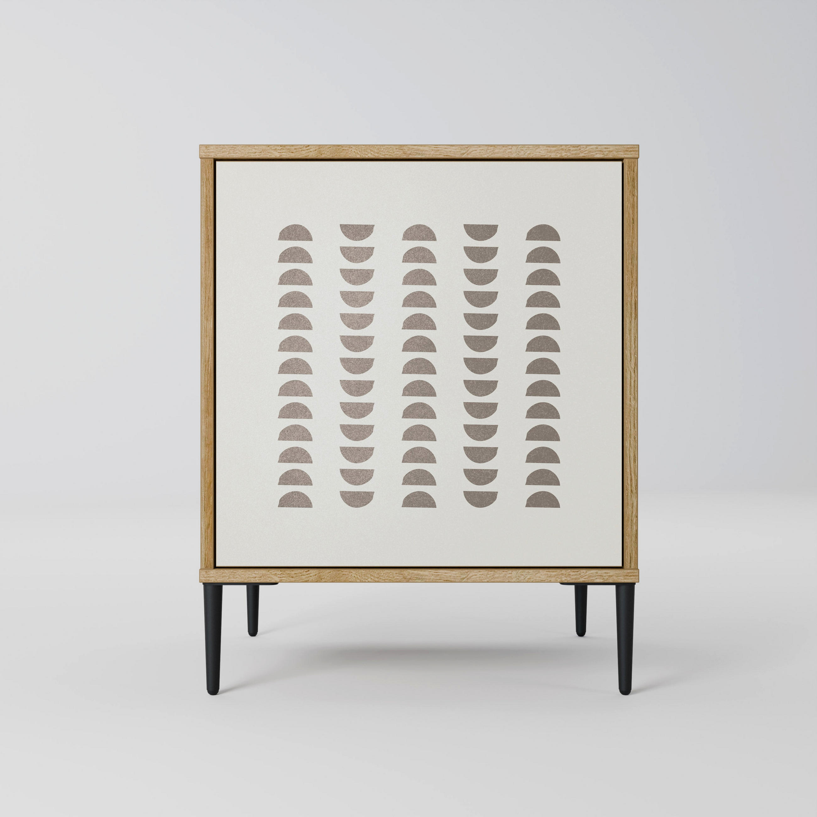 SIDEBOARD HARMONY ESSENCE, Eichefarben, 57,5x42x72,5 cm, Schwarze Metallfüße - Eichefarben/Multicolor, Holzwerkstoff/Metall (57.5/72.5/42cm) - SpaceRebels