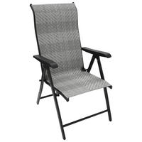 KLAPPSESSEL Washington - 2er-Set Hochlehner Ausführung 7-fach verstellbar, Gestell Stahl grau, Polyrattan braun - Grau, Metall (58/111/71cm) - TPFGarden