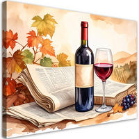 LEINWANDBILD Flasche Rotwein 120x80cm - Beige, Textil (120/80cm) - Feeby