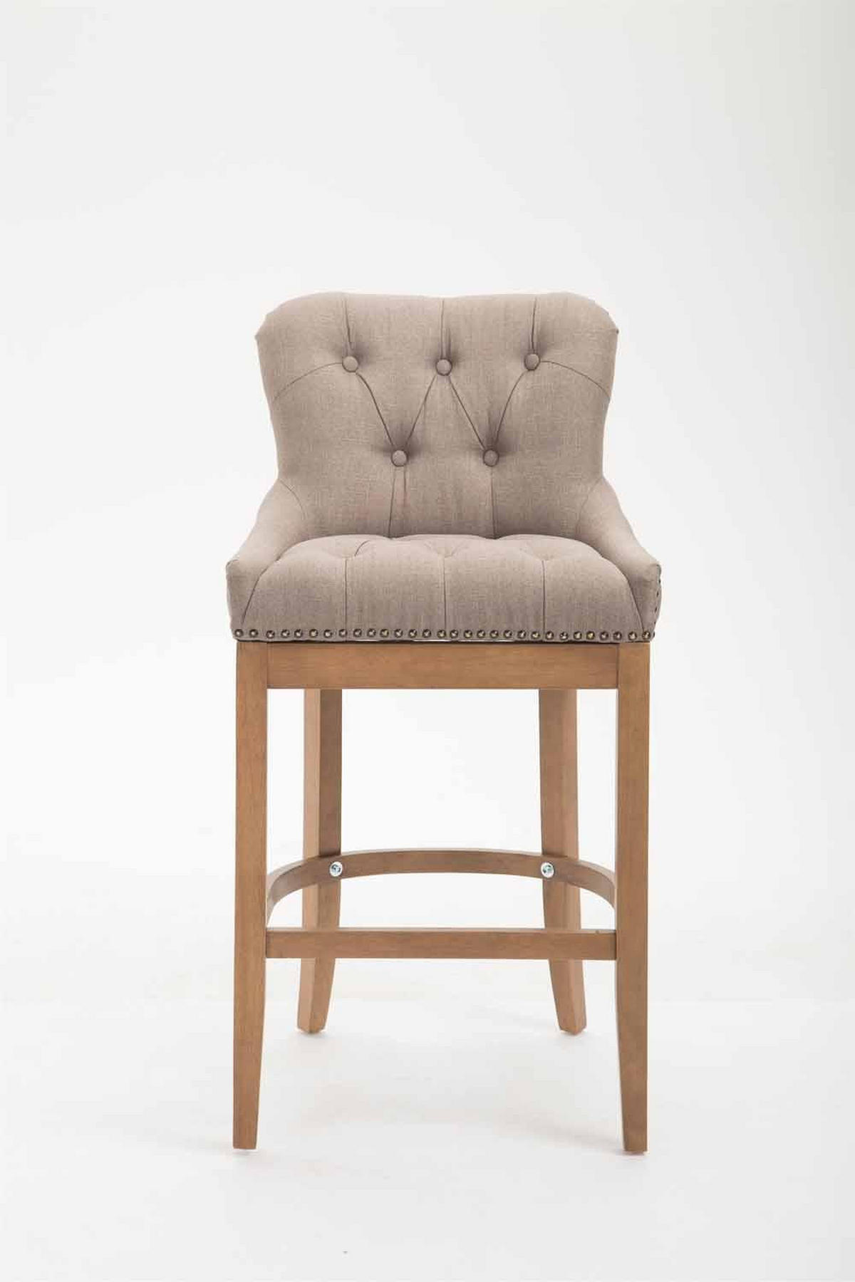 BARHOCKER 2er Set Stoff Taupe - Taupe/Naturfarben, Holz/Textil (55/109/57cm) - CLP