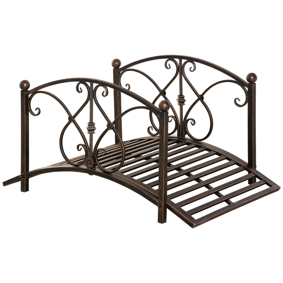 GARTENBRÜCKE,METALL Vintage floral,schwarz - Braun, Metall (99/68/53cm) - Vallsero