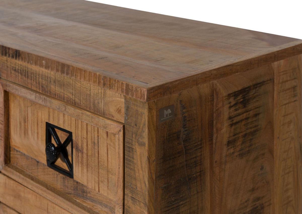 KOMMODE Akazie 130x40x85 natur versiegelt NATURE OF SPIRIT #259 - Braun, Holz (130/85/40cm) - Massivmoebel24