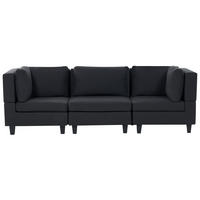 POHOVKA 3-místná Imitace lnu černá Unstad - černá, textil (228/72/76cm) - Beliani