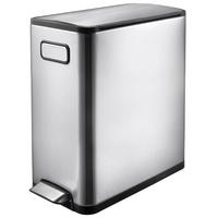 MÜLLEIMER Zur Abfallscheidung Aus Gebürstetem Edelstahl 20 Liter 46,5 x 25 x 37,5 cm Edelstahl - Silberfarben, Metall (25/46.5/37.5cm) - PROREGAL