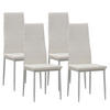 STUHL MILANO Lederimitat Metallbeine 4er Set Weiss - Weiß, Kunststoff/Metall (42/98/43cm) - Albatros