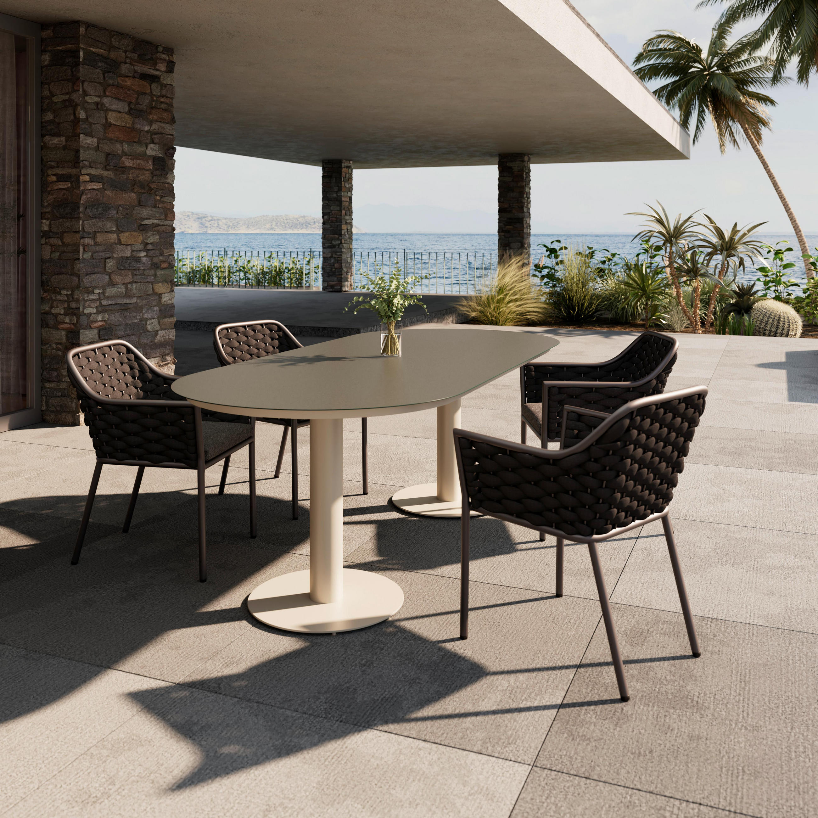 GARTENTISCH Monaco Beige ca. 220 /100 /75 cm - Beige, Metall (220/100/75cm) - Mömax