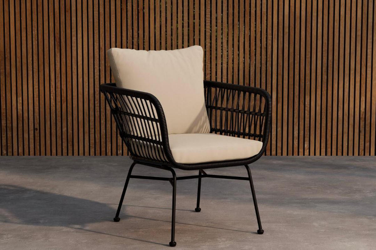 GARTENSTUHL, Isola, Schwarz, Stahl, 67 x 67 x 71 cm - Schwarz, Metall (67/71/67cm) - ebuy24