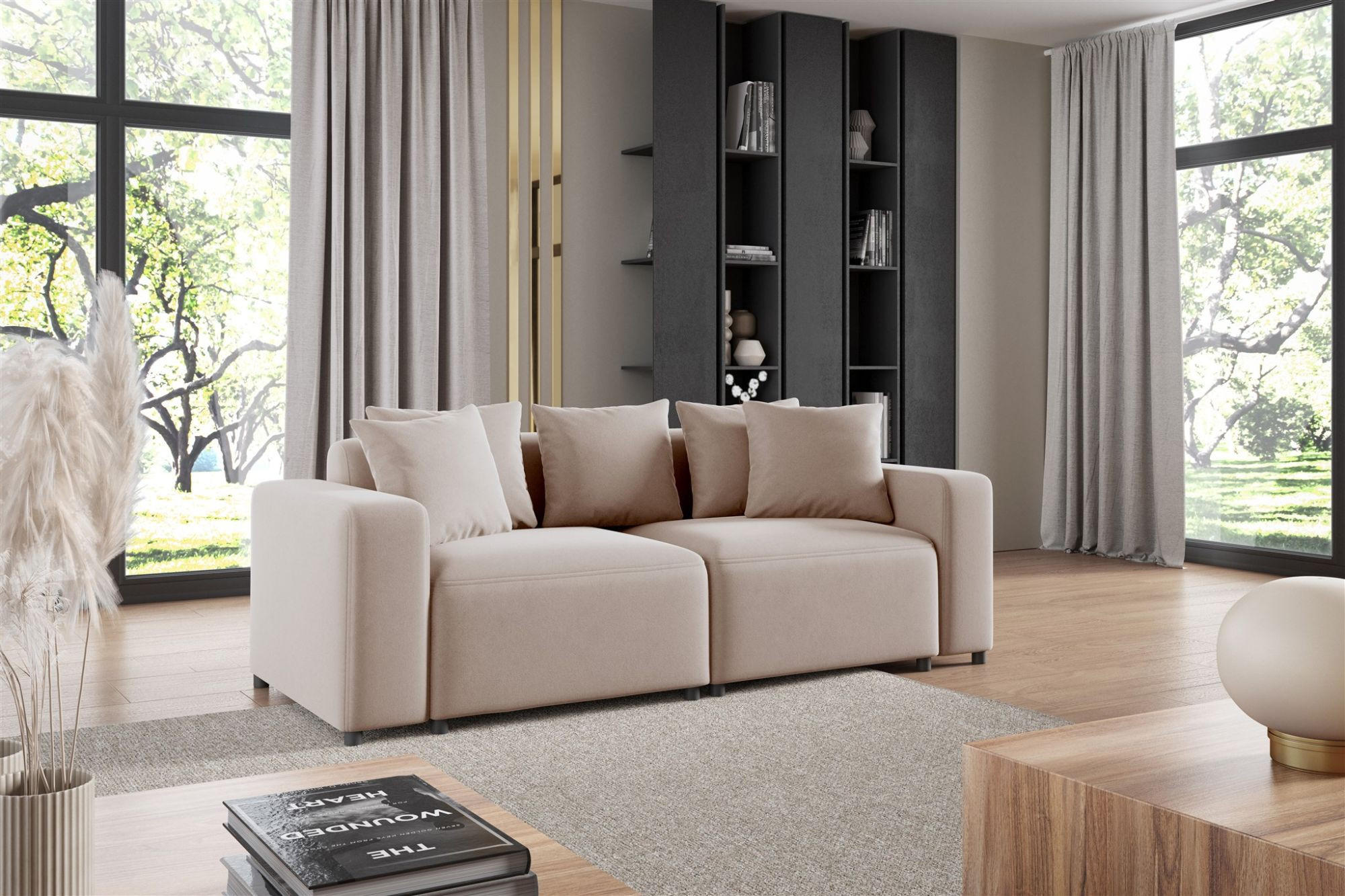 SOFA Megan 2-sitzer In Salvador - Beige, Holzwerkstoff/Textil (236/75/98cm) - Fun Möbel