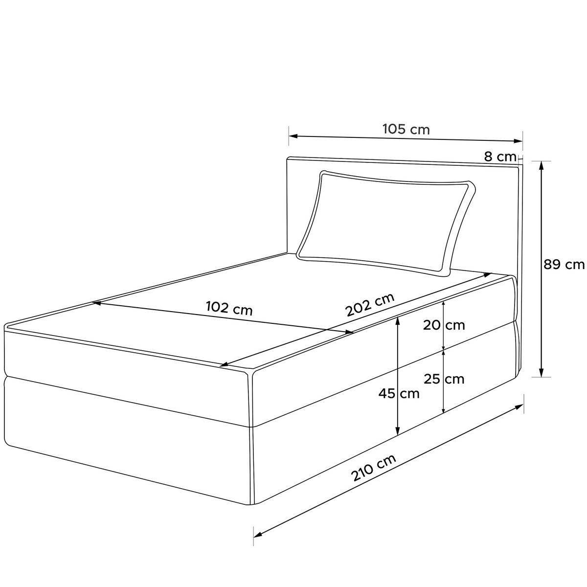 BOXSPRINGBETT ROTI Einzelbett, oliv - Schwarz/Olivgrün, Holz/Holzwerkstoff (100/200cm) - KONSIMO®