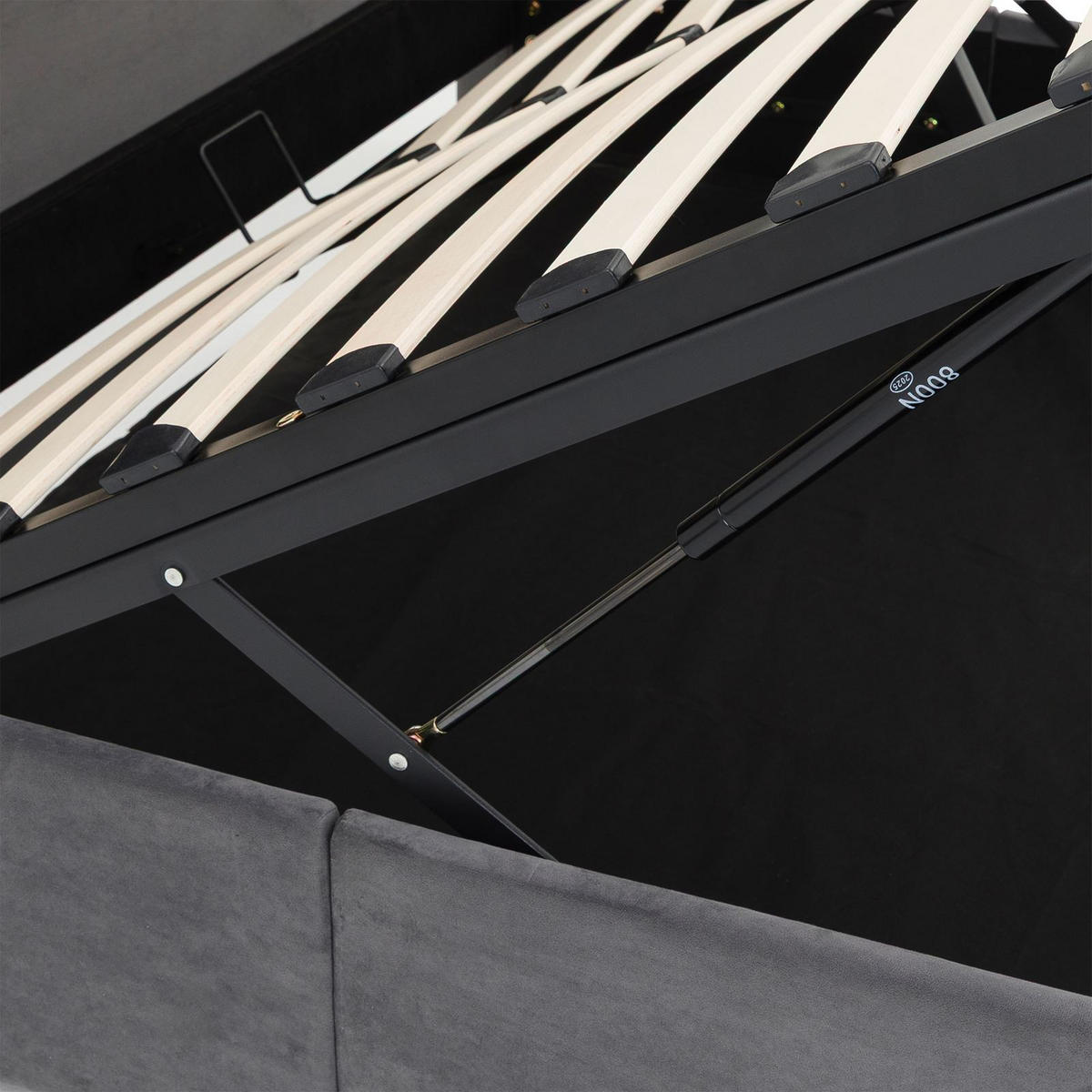 POLSTERBETT YARO 160x200 cm dunkelgrau - Dunkelgrau, Textil (160/200cm) - IDIMEX