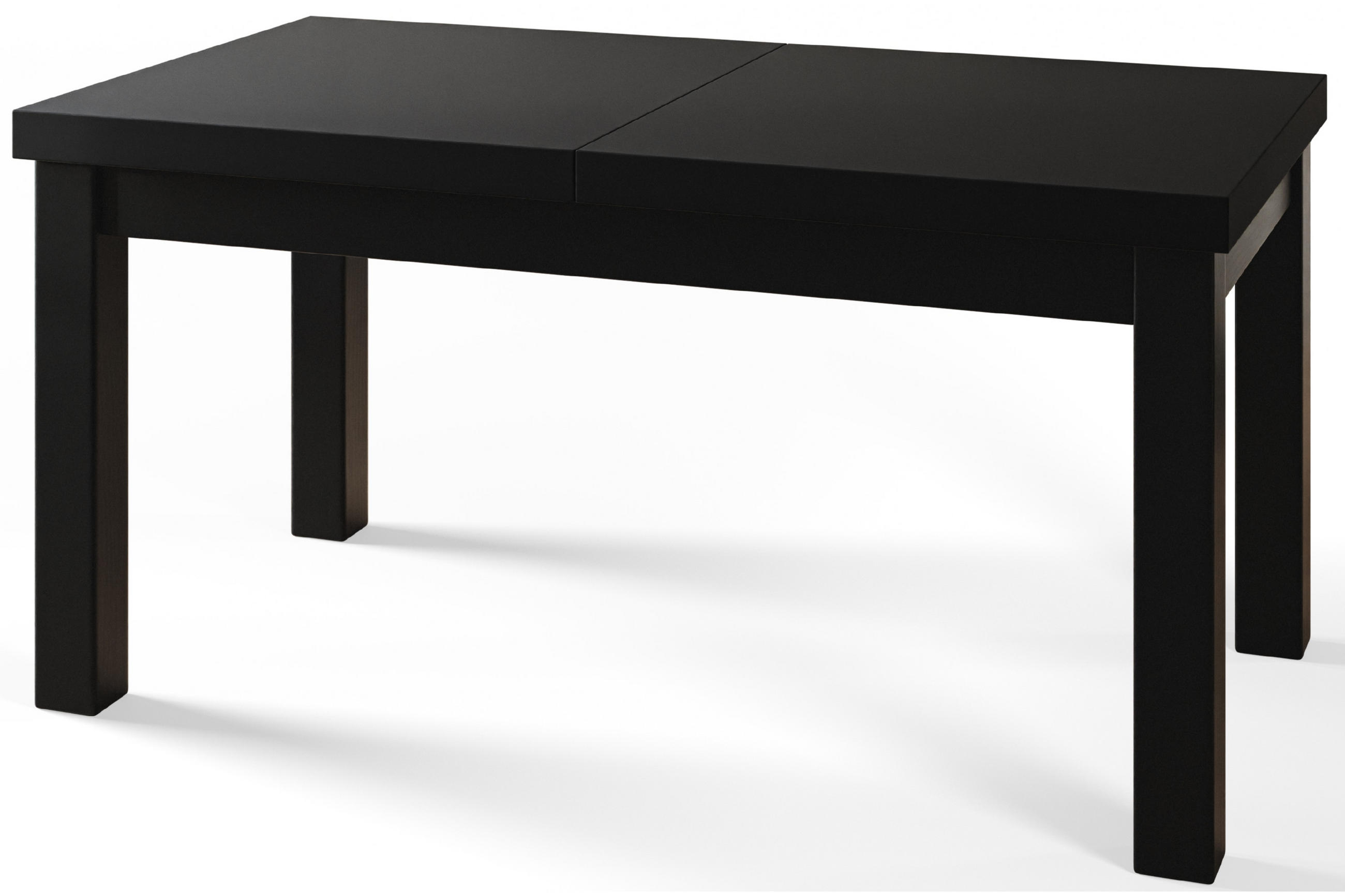 ESSZIMMERTISCH CLASSIC, ausziehbarer Tisch 120-160X80X78 cm, Farbe: Schwarz, mit Holzbeinen in Farbe Schwarz - Schwarz, Holzwerkstoff (120/80/78cm) - Alpi-Möbel