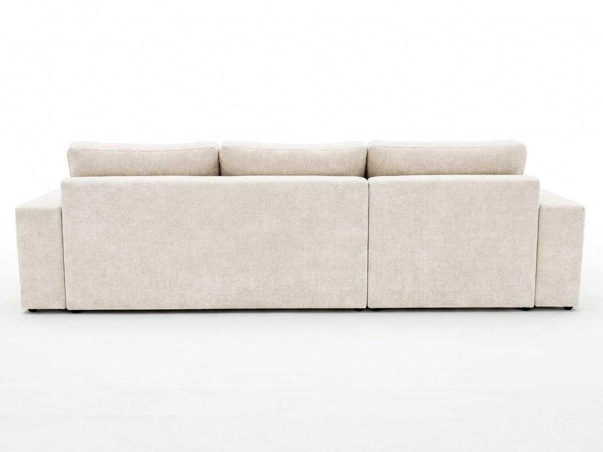 ECKSOFA Nesto Creme Links - Creme, Holz/Textil (260/165cm) - Graingold