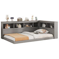 TAGESBETT 90/200 cm mit Steckdose, 2 USB-Anschlüssen, Ablagefächern und Lattenrost, Grau - Grau, Holzwerkstoff (90/200cm) - Redom