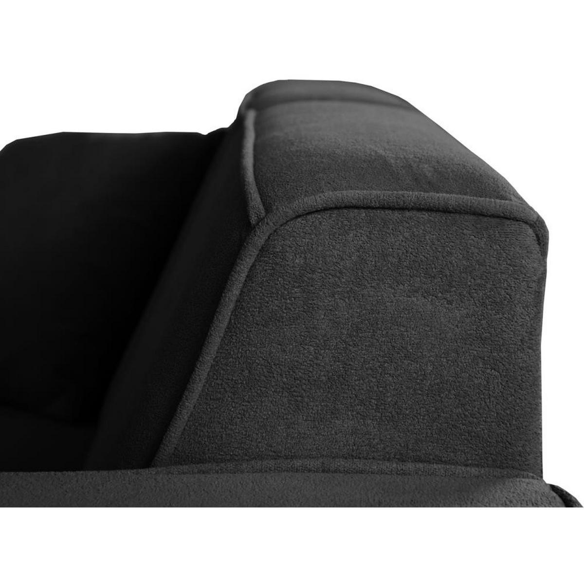 2-SITZER SOFA Pedro ohne Schlaffunktion schwarz - Schwarz, Textil (185/75/88cm) - Beautysofa