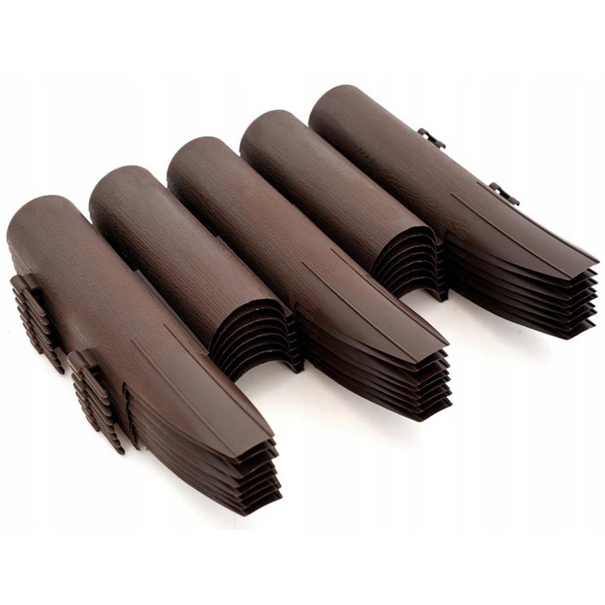 RASENKANTE 10-er Set Kunststoff Braun - Braun, Kunststoff (5/15/28cm) - KRUMAD