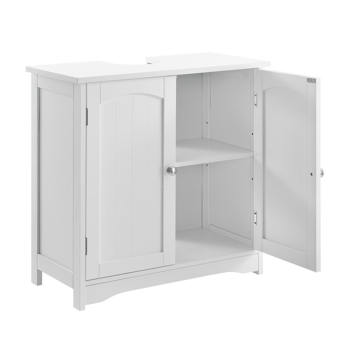 WASCHBECKENUNTERSCHRANK - Weiß, Holzwerkstoff (60/60/30cm) - [en.casa]