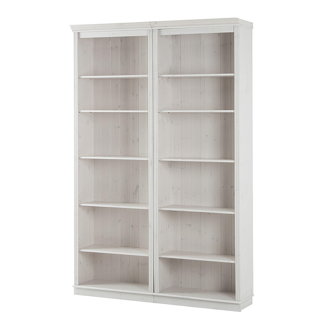 REGALWAND - Kiefer massiv, Typ A - Weiß/Kieferfarben, Holz (148/223/37cm) - home24