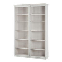 REGALWAND - Kiefer massiv, Typ A - Weiß/Kieferfarben, Holz (148/223/37cm) - home24